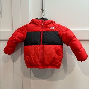 The North Face Kids' Red and Black Puffer Jacket 550 Fill/ Fleece Lined Size 3T